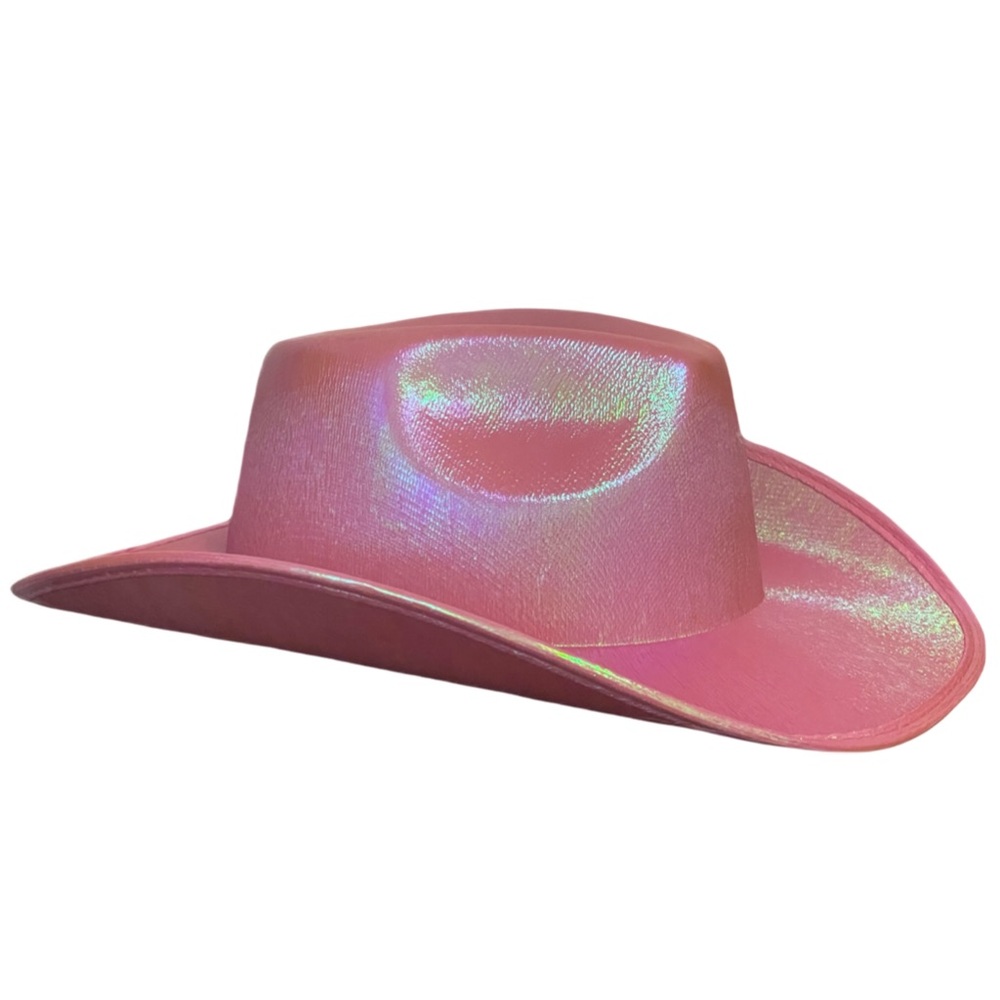Holographic Space Cowgirl Hat in Iridescent Pink